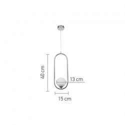 InLight Κρεμαστό φωτιστικό σε χρώμιο απόχρωση και λευκή οπαλίνα 1XG9 D:40cm (4022-CH)