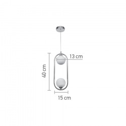 InLight Κρεμαστό φωτιστικό σε χρώμιο απόχρωση και λευκή οπαλίνα 2XG9 D:40cm (4023-CH)