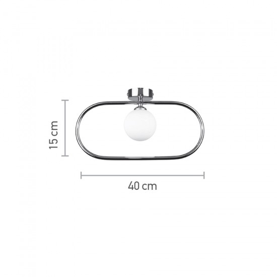 InLight Επιτοίχιο φωτιστικό σε χρυσαφί χρώμα και λευκή οπαλίνα 1XG9 D:40cm (43031-GL)