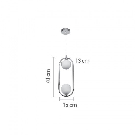 InLight Κρεμαστό φωτιστικό σε χρυσαφί χρώμα και λευκή οπαλίνα 2XG9 D:40cm (4023-GL)