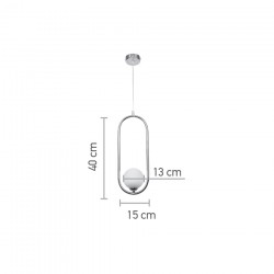 InLight Κρεμαστό φωτιστικό σε χρυσαφί χρώμα και λευκή οπαλίνα 1XG9 D:40cm (4022-GL)