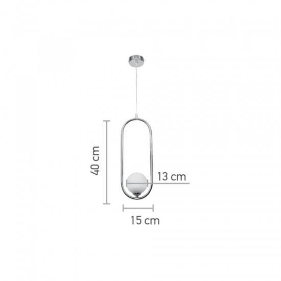 InLight Κρεμαστό φωτιστικό σε χρυσαφί χρώμα και λευκή οπαλίνα 1XG9 D:40cm (4022-GL)