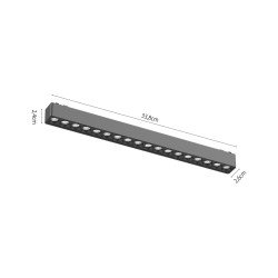 InLight Φωτιστικό LED 18W 3000K για Ultra-Thin μαγνητική ράγα σε λευκή απόχρωση D:33,8cmX2,4cm (T02901-WH)