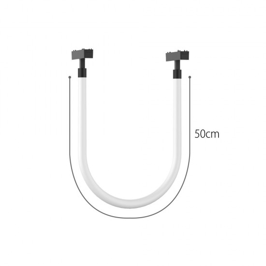 InLight Φωτιστικό LED 8W 3000K για Ultra-Thin μαγνητική ράγα σε μαύρη απόχρωση D:50cm (T04501-BL)