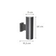 it-Lighting Winnipeg 2xΕ27 Outdoor Up-Down Wall Lamp Anthracite D:15.3cmx26cm (80203444)