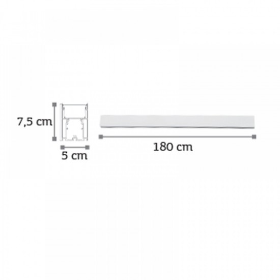 InLight Κρεμαστό φωτιστικό LED 60W 3CCT (By Switch) από αλουμίνιο σε λευκή απόχρωση D:180cm (6072-180-WH)