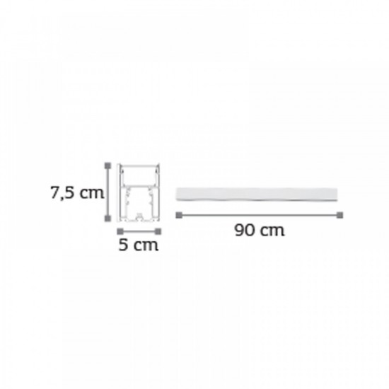 InLight Κρεμαστό φωτιστικό LED 30W 3CCT (By Switch) από αλουμίνιο σε λευκή απόχρωση D:90cm (6072-90-WH)