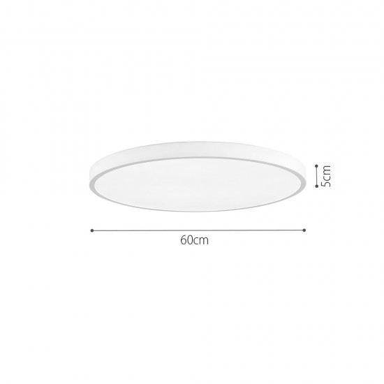 InLight Πλαφονιέρα οροφής LED 110W 3CCT (by switch on base) από γκρί μέταλλο και ακρυλικό D:60cm (42035-B-Gray)