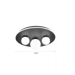 InLight Πλαφονίερα οροφής LED 30W 3CCT (by switch on base) και 3XG9 σε μαύρο χρώμα D:50cm (6089-BL)