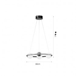 InLight Κρεμαστό φωτιστικό LED 36W 3000K και 4XG9 σε μαύρο χρώμα D:150cm (6088-BL)