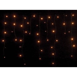 100Led Ασύμμετρη Κουρτίνα Με Επέκταση 200 x 70(h)cm,Πράσινο Καλώδιο/Θερμό Λαμπάκι