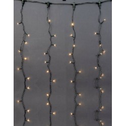 740L Led Συμμετρική Κουρτίνα Με Επέκταση 400 x 300(h)cm,Με Πράσινο Καλώδιο/Θερμό Λαμπάκι