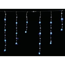 Ασύμετρη Κουρτίνα Led Με Επέκταση, Διάφανο Καλώδιο- Μπλε Λαμπάκι 530 x 60cm