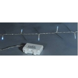 100Led Λαμπάκια Μπαταρίας Με Πρόγραμμα Και Χρονοδιακόπτη Διάφανο Καλώδιο / Λευκό Λαμπάκι , 7,5 Μέτρα