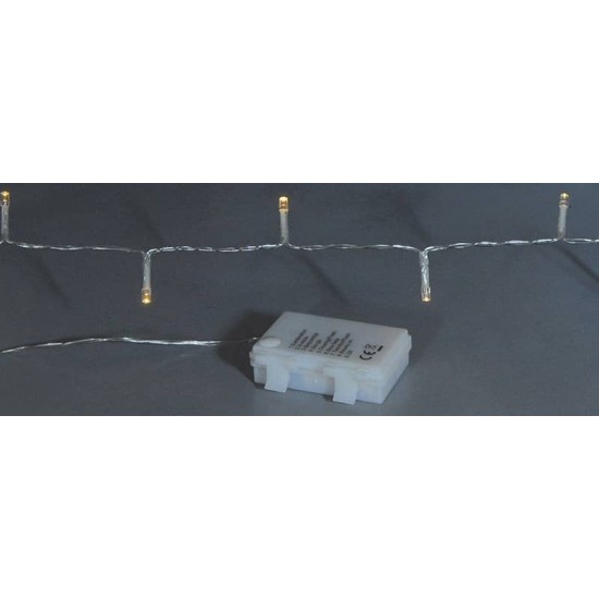 100Led Λαμπάκια Μπαταρίας Με Πρόγραμμα Και Χρονοδιακόπτη Διάφανο Καλώδιο / Θερμό Λαμπάκι , 7,5 Μέτρα