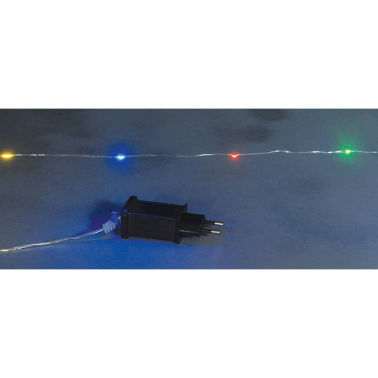 300Led Λαμπάκια Copper Πολύχρωμου Φωτισμού Με Μετασχηματιστή ,30 Μέτρα