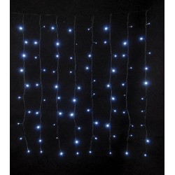 150Led Συμμετρική Κουρτίνα Με Επέκταση 200 x 100(h)cm ,Με Πράσινο Καλώδιο/Λευκό Λαμπάκι