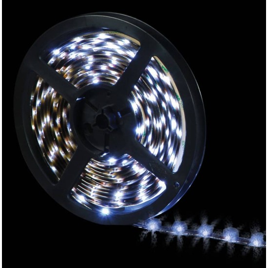 Αυτοκόλλητη Ταινία Με 200 Led, Μαύρο Καλώδιο - Διάφανο Λαμπάκι, Αποστάσης 5 Μέτρων