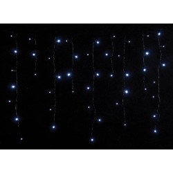 100Led Ασύμετρη Κουρτίνα Με Επέκταση 200 x 70(h)cm,Πράσινο Καλώδιο/Λευκό Λαμπάκι