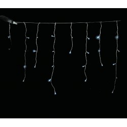 140Led Ασύμμετρη Κουρτίνα Με Επέκταση Και Μετασχηματιστή Ip44, 600 x 75(h)cm,Διάφανο Καλώδιο/ Λευκό Λαμπάκι