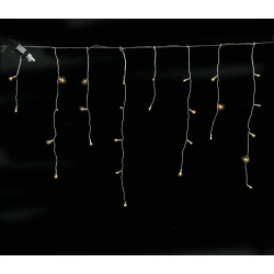 Led Ασύμμετρη Κουρτίνα Με Επέκταση Και Μετασχηματιστή Ip44, 600 x 75(h)cm,Διάφανο Καλώδιο/ Θερμό Λαμπάκι