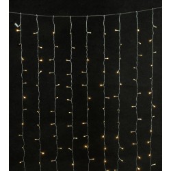 360Led Συμμετρική Κουρτίνα Ip44 Με Επέκταση 200 x 200(H)cm,Διάφανο Καλώδιο/Θερμό Λαμπάκι