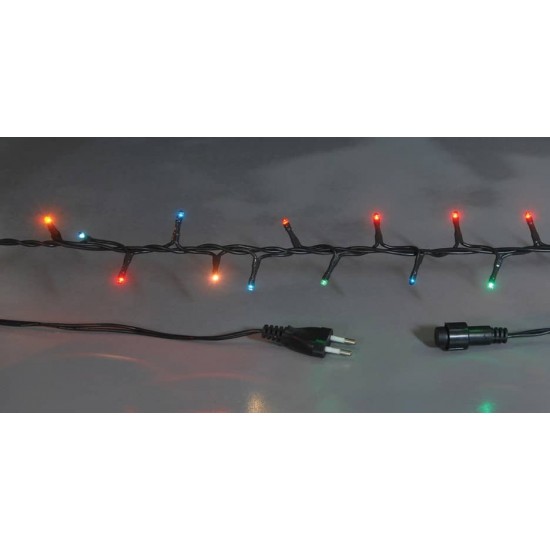 100L GS Λαμπάκια Με Επέκταση ,Πράσινο Καλώδιο/Πολύχρωμο Λαμπάκι , 4,5  Μέτρα