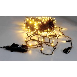 200Led Λαμπάκια Diamond Με Μετασχηματιστή Ip44 ,Με Πράσινο Καλώδιο/Θερμό Λαμπάκι , 20 Μέτρα