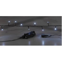 240Led Λαμπάκια Με Πρόγραμμα,Επέκταση Και Μετασχηματιστή Ip44 ,Πράσινο Καλώδιο/Λευκό Λαμπάκι 12 Μέτρα