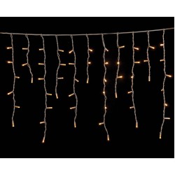 Led Ασύμμετρη Κουρτίνα Rubber Με Επέκταση Ip65 200 x 75(h)cm,Λευκό Καλώδιο/ Θερμό Λαμπάκι