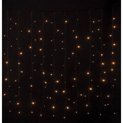 240Led Συμμετρική Κουρτίνα Με Επέκταση Ip44 200 x 100(h)cm ,Με Πράσινο Καλώδιο/Θερμό Λαμπάκι