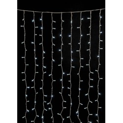 Led Συμμετρική Κουρτίνα Rubber Με Επέκταση Ip44 100 x 200(H)cm,Λευκό Καλώδιο/Λευκό Λαμπάκι