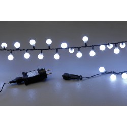 100Led Φωτάκια Με Επέκταση Και Μετασχηματιστή Ip44,Με Πράσινο Καλώδιο / Λευκό Λαμπάκι 2,5 μέτρα