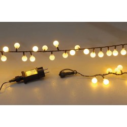 100Led Φωτάκια Με Επέκταση Και Μετασχηματιστή Ip44,Με Πράσινο Καλώδιο / Θερμό Λαμπάκι 2,5 μέτρα