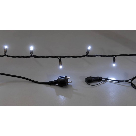 400Led Λαμπάκια Καουτσούκ Επεκτεινόμενα Ip65 Με Πράσινο Καλώδιο/Λευκό Λαμπάκι 39Μέτρα