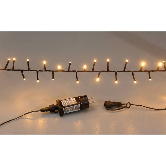 800Led Φωτάκια Με Επέκταση Και Μετασχηματιστή ,Πράσινο Καλώδιο/Θερμό Λαμπάκι ,24 Μέτρα