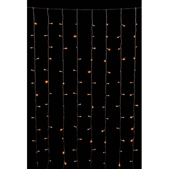 540Led Συμμετρική Κουρτίνα All Flasher Με Επέκταση Και Μετασχηματιστή ,Διάφανο Καλώδιο/Θερμό Λαμπάκι 200 x 300cm