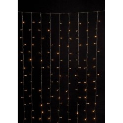 740Led Συμμετρική Κουρτίνα Με Μετασχηματιστή Ιp44 Και Επέκταση 400 x 300(h)cm,Με Διάφανο Καλώδιο/Θερμό Λαμπάκι