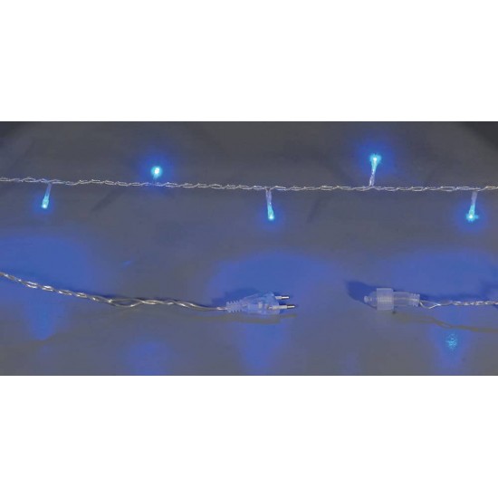 100Led Επεκτεινόμενα Λαμπάκια Με Διάφανο Καλώδιο/Μπλέ Λαμπάκι 6,50 Μέτρα