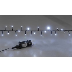 100Led Φωτάκια Με Πρόγραμμα Και Μετασχηματιστή ,Πράσινο Καλώδιο/Λευκό Λαμπάκι ,3 Μέτρα