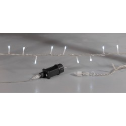 500Led Φωτάκια Με Επέκταση Και Μετασχηματιστή ,Διάφανο Καλώδιο/Λευκό Λαμπάκι ,15 Μέτρα
