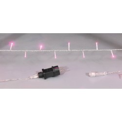 100Led Λαμπάκια Με Επέκταση Και Πρόγραμμα Ip44 ,Διάφανο Καλώδιο/Ρόζ Λαμπάκι ,5 Μέτρα