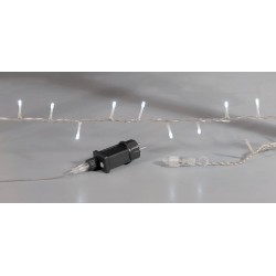 100Led Λαμπάκια Με Επέκταση Και Μετασχηματιστή Ip44 ,Διάφανο Καλώδιο/Λευκό Λαμπάκι ,5 Μέτρα