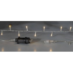 100Led Λαμπάκια Με Επέκταση Και Μετασχηματιστή Ip44 ,Διάφανο Καλώδιο/Θερμό Λαμπάκι ,5 Μέτρα