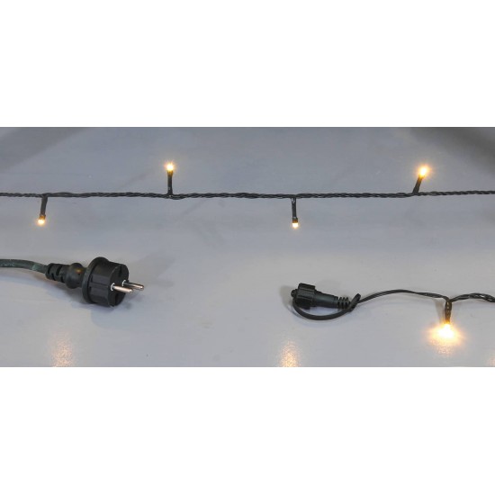 100Led Λαμπάκια 5mm Με Επέκταση Και Σούκο Μπρίζα Πράσινο Καλώδιο/Θερμό Λαμπάκι 11,5 Μέτρα