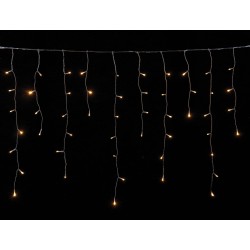 Led Ασύμμετρη Κουρτίνα Με Πρόγραμμα All Flash Και Μετασχηματιστή 200 x 70(h)cm,Διάφανο Καλώδιο/Θερμό Λαμπάκι