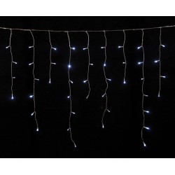 Led Ασύμμετρη Κουρτίνα Με Πρόγραμμα All Flash Και Μετασχηματιστή 200 x 70(h)cm,Διάφανο Καλώδιο/Λευκό Λαμπάκι