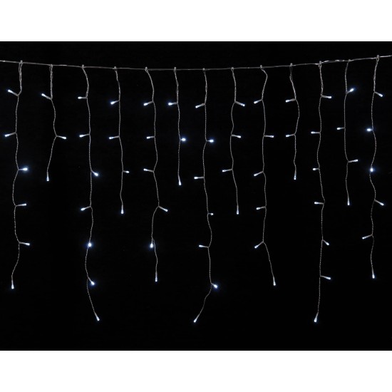 200Led Ασύμμετρη Κουρτίνα Μπαταρίας ΑΑ Με Χρονοδιακόπτη Διάφανο Καλώδιο/Λευκό Λαμπάκι 300 x 70(h)cm.ip44