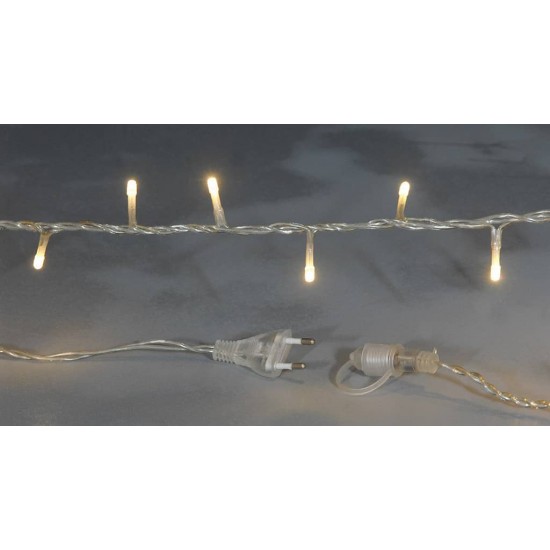 100Led Επεκτεινόμενα Λαμπάκια Με Διάφανο Καλώδιο/Θερμό Λαμπάκι 6,5 Μέτρα