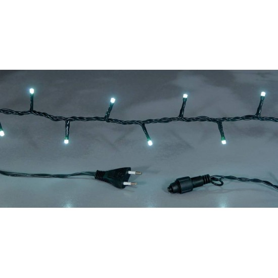 100Led Επεκτεινόμενα Λαμπάκια Με Πράσινο Καλώδιο/Λευκό Λαμπάκι 6,50 Μέτρα